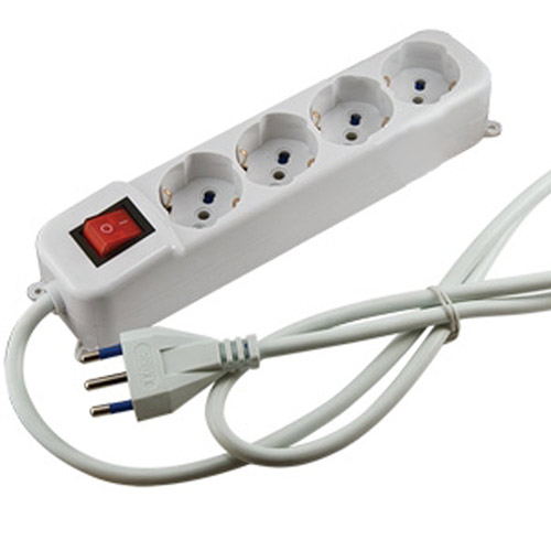 Presa Multipla 4 Posti Con Interrutore - 5 Pezzi Presa Multipla 4 Posti Con Interrutore - 5 Pezzi